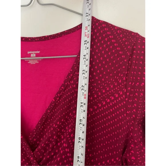 Patagonia Wrap Style Dress Pink Print Fit and Flare Smal - Picture 8 of 8